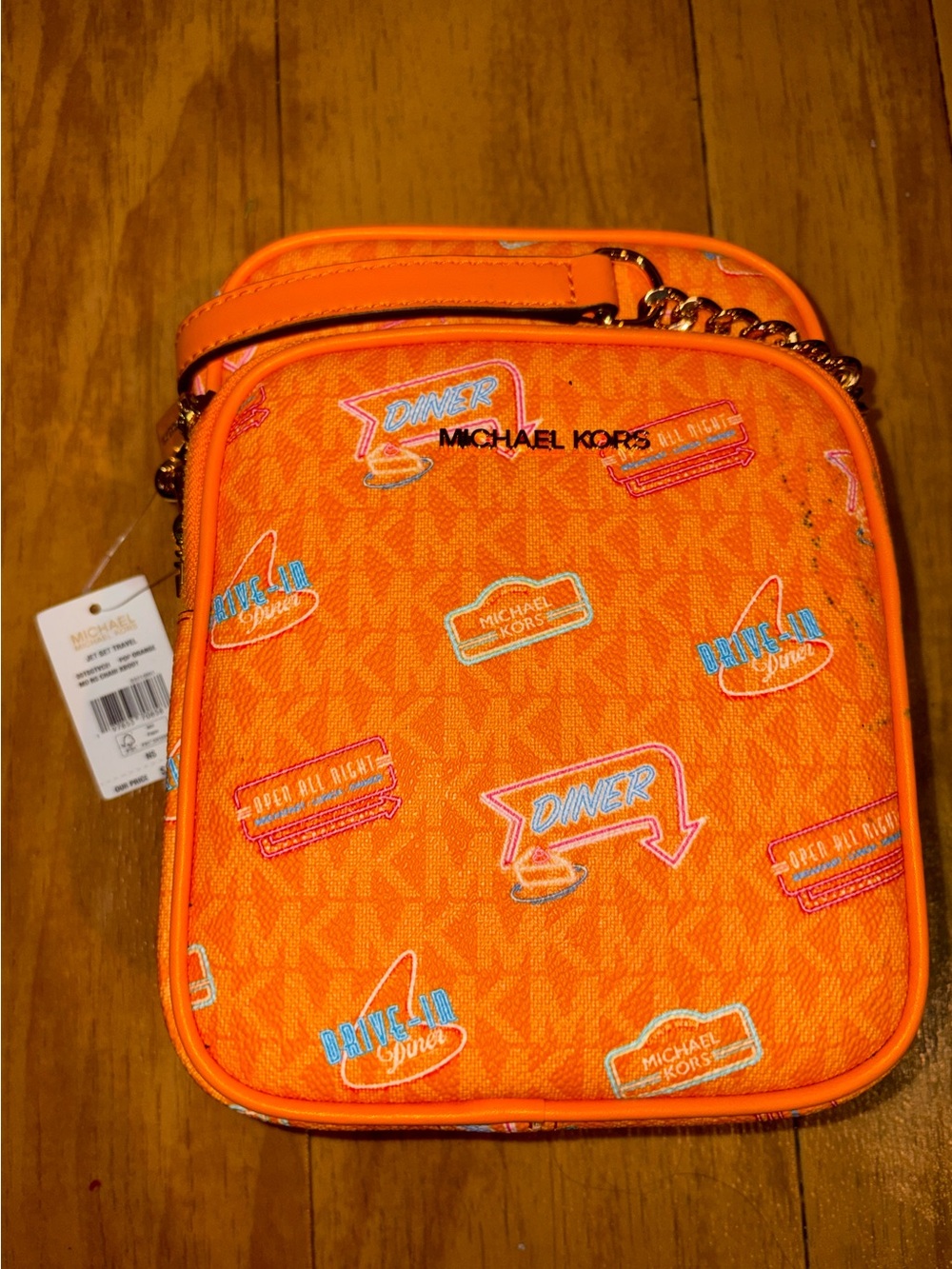 Michael Kors Pop Orange Jet Set Travel Crossbody